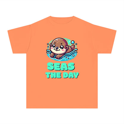 Seas the Day – Playful Sea Otter Youth T-Shirt