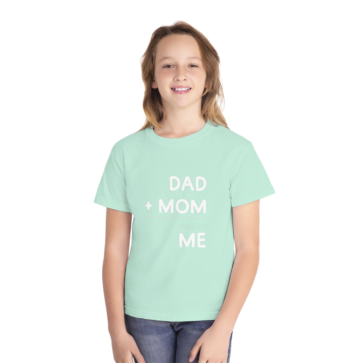 Dad + Mom = awesoME – Cute & Fun Math Youth T-Shirt