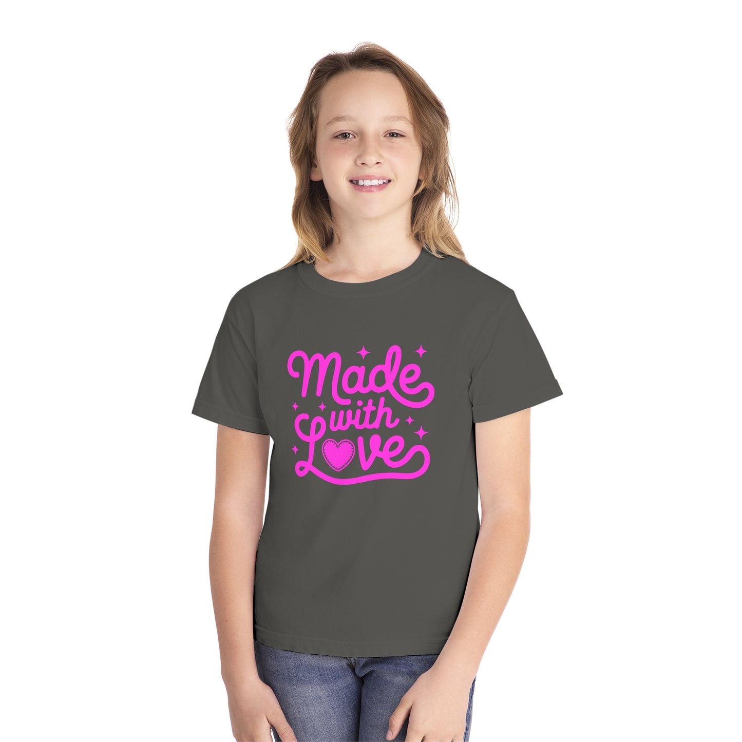 Made With Love – Stitched Heart Youth T-Shirt