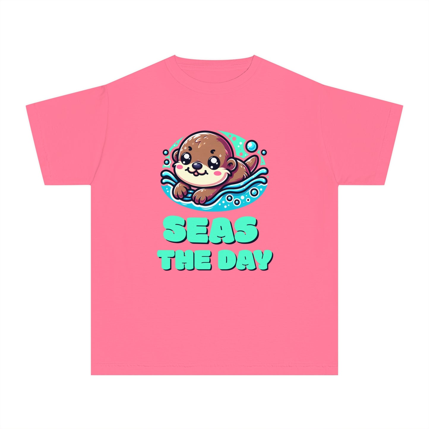 Seas the Day – Playful Sea Otter Youth T-Shirt