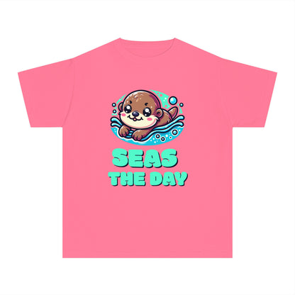 Seas the Day – Playful Sea Otter Youth T-Shirt