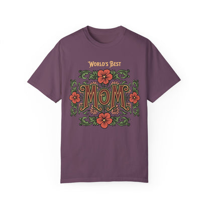 World’s Best Mom | Vintage Floral Comfort Colors® T-Shirt