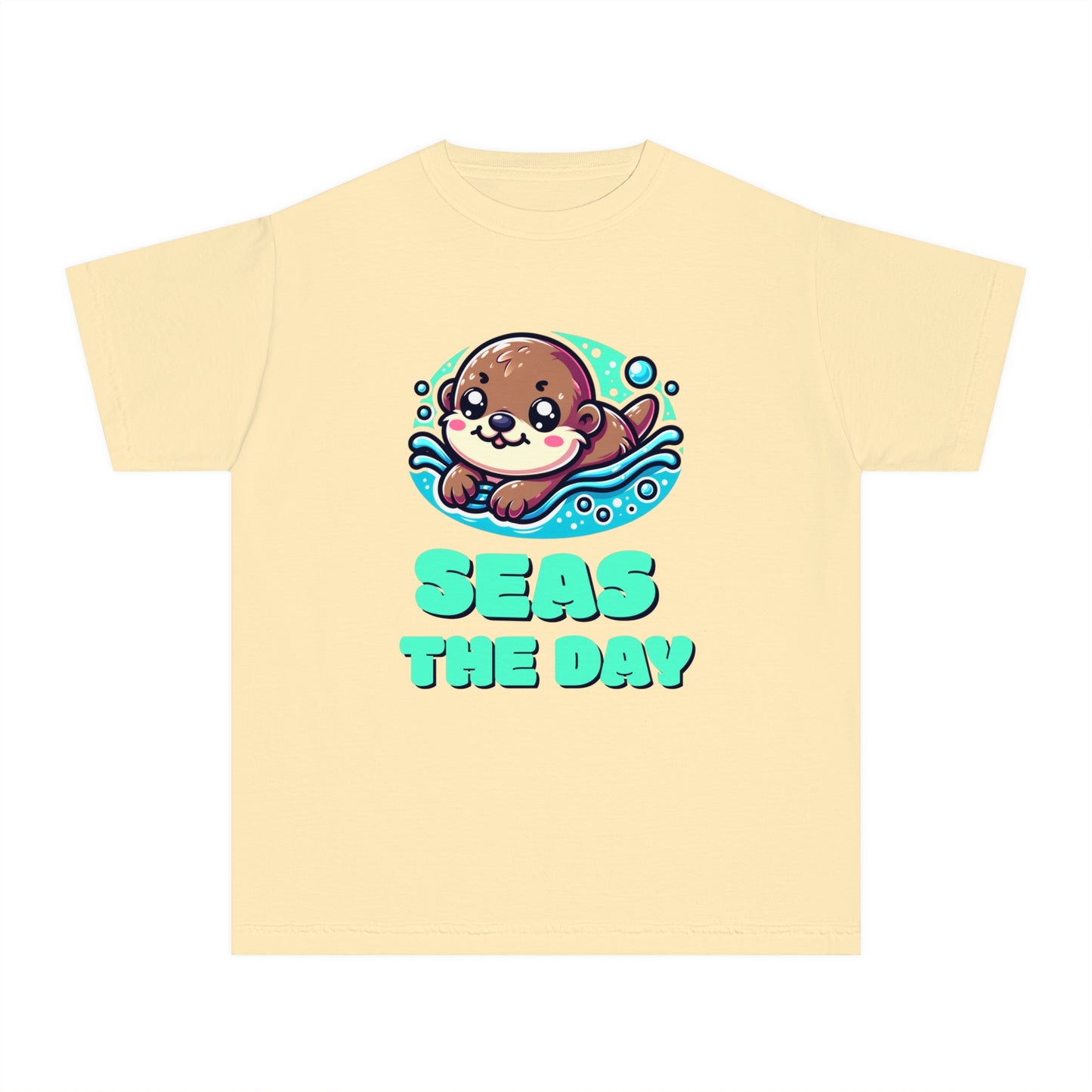 Seas the Day – Playful Sea Otter Youth T-Shirt