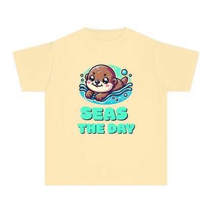 Seas the Day – Playful Sea Otter Youth T-Shirt
