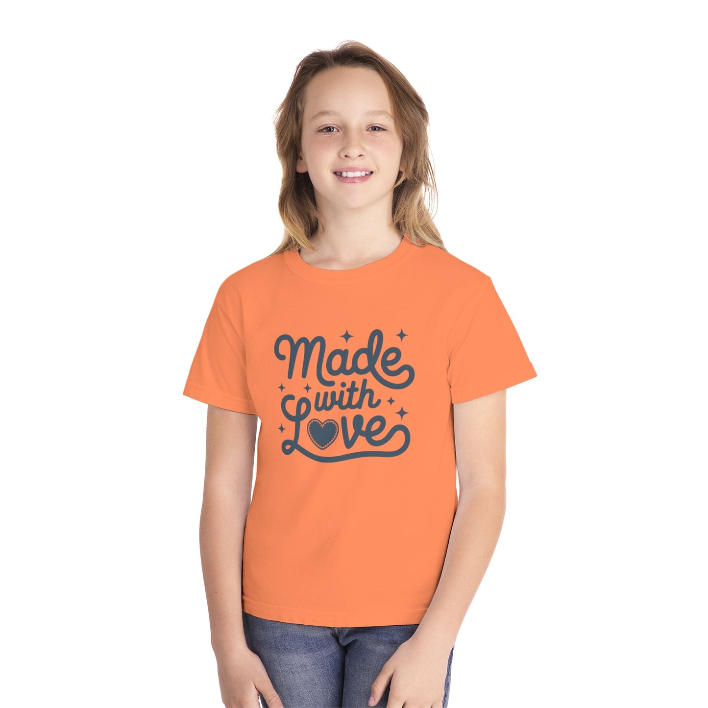 Made With Love – Stitched Heart Youth T-Shirt