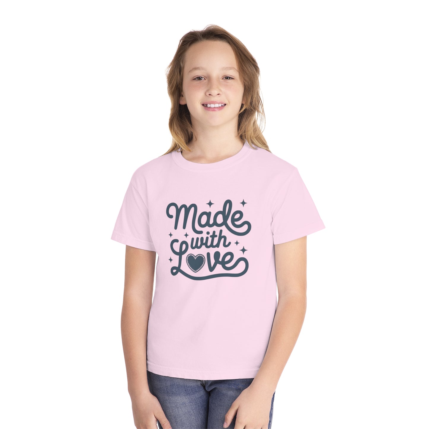 Made With Love – Stitched Heart Youth T-Shirt