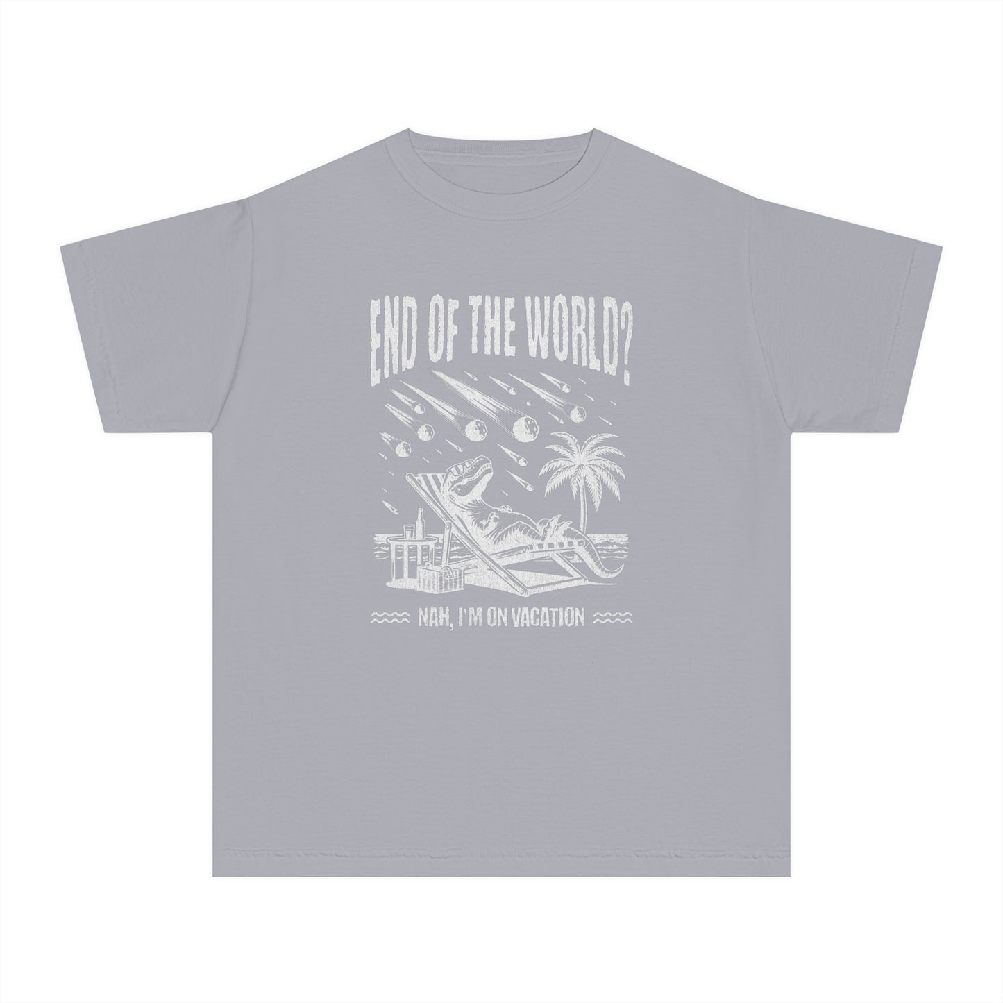 End of the World? Nah, I'm on Vacation - Chillin' Dinosaur Youth T-Shirt