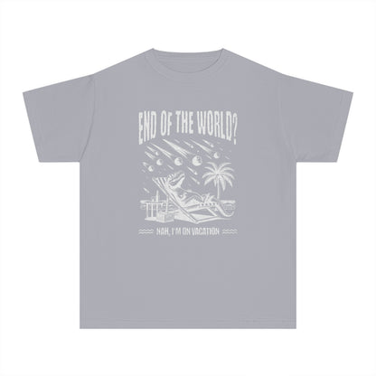 End of the World? Nah, I'm on Vacation - Chillin' Dinosaur Youth T-Shirt