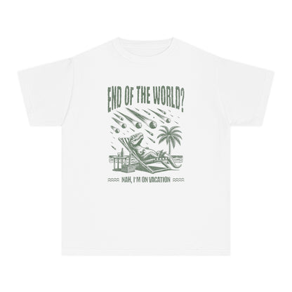 End of the World? Nah, I'm on Vacation - Chillin' Dinosaur Youth T-Shirt