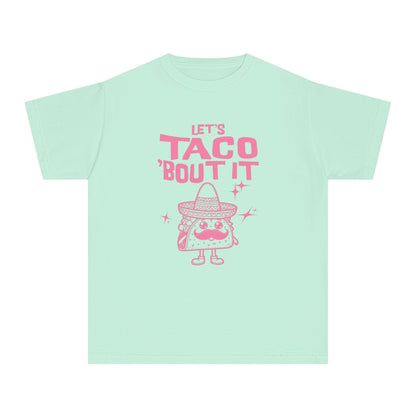 Let's Taco 'Bout It - Cute & Funny Comfort Colors® Youth T-Shirt (XS–XL)