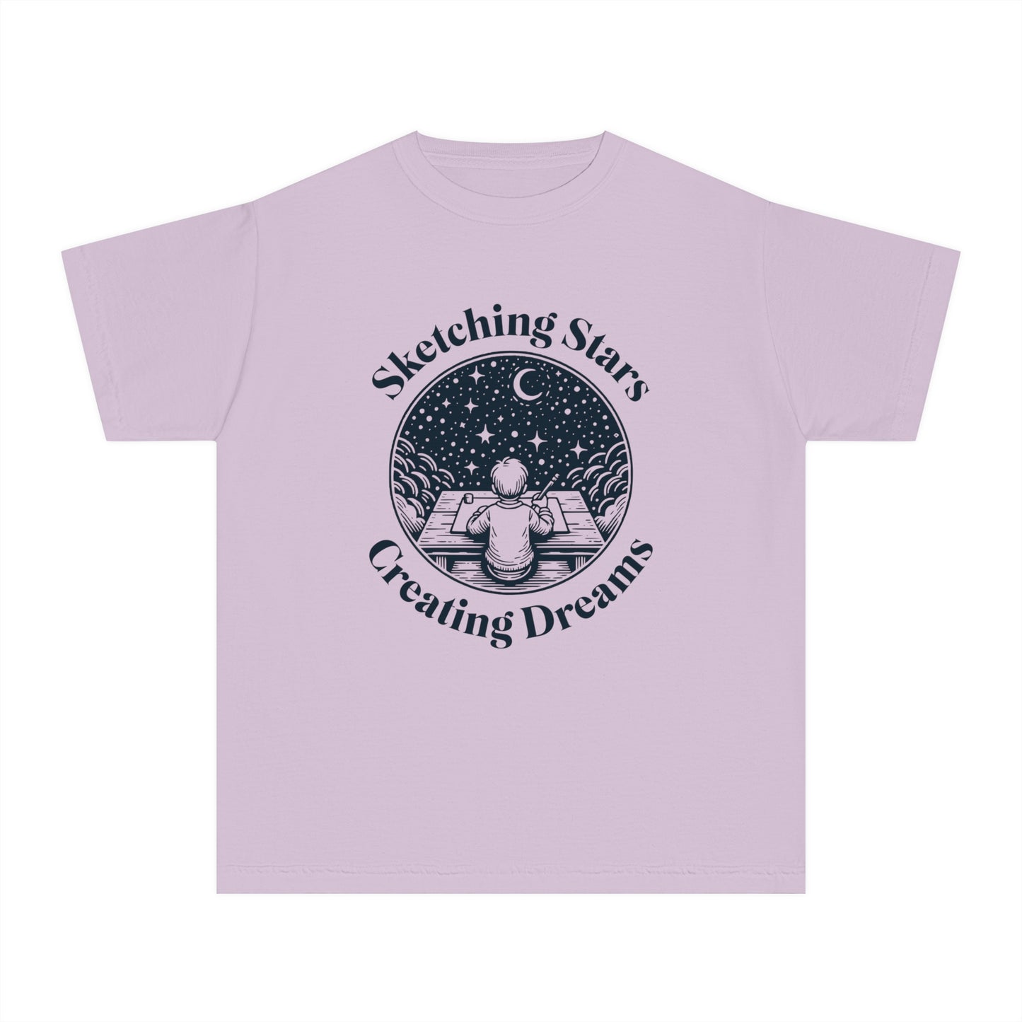 Sketching Stars, Creating Dreams – Imaginative Night Sky Youth T-Shirt