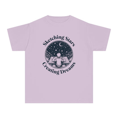 Sketching Stars, Creating Dreams – Imaginative Night Sky Youth T-Shirt