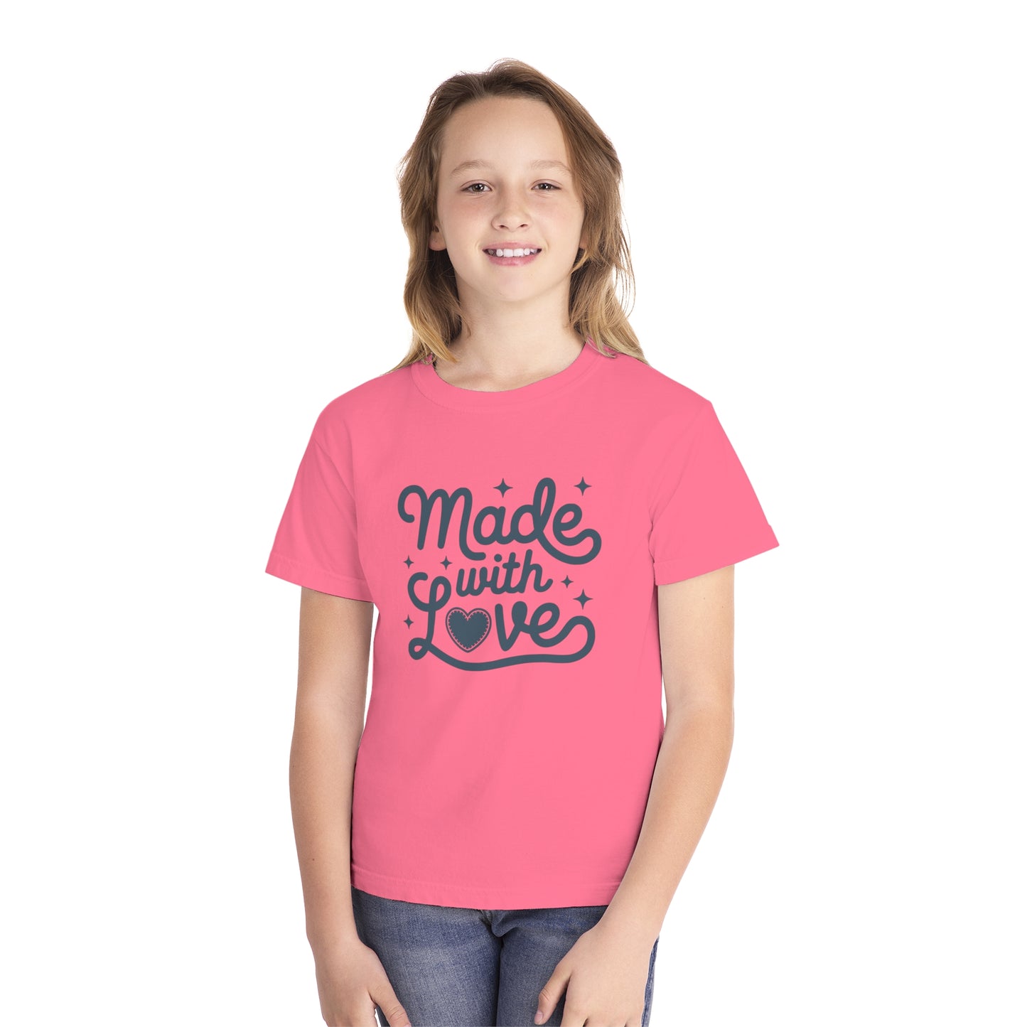 Made With Love – Stitched Heart Youth T-Shirt