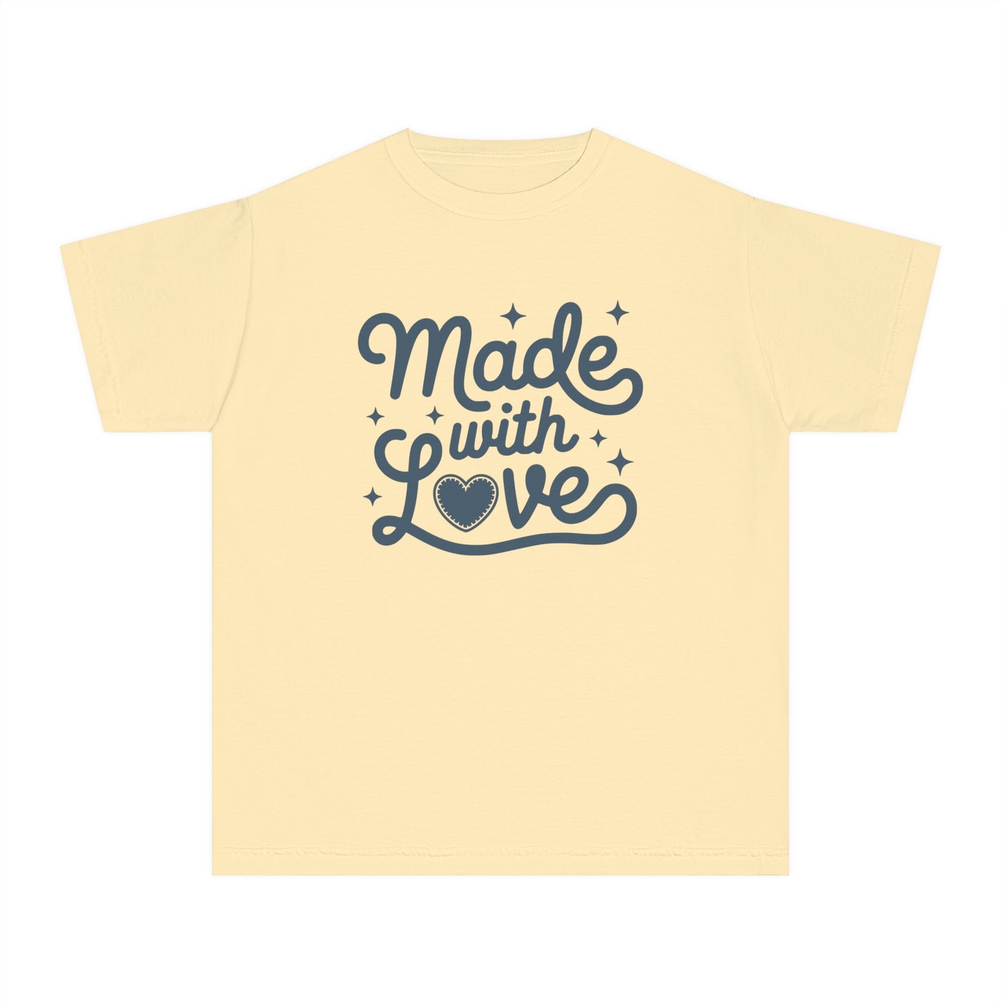 Made With Love – Stitched Heart Youth T-Shirt