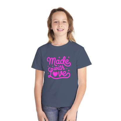 Made With Love – Stitched Heart Youth T-Shirt
