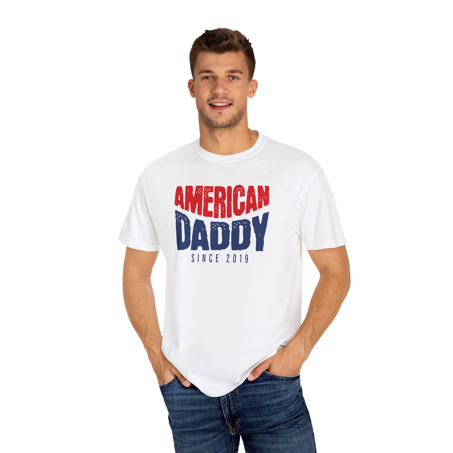 American Daddy Since 2019 - Personalized Dads T-Shirt (Matching Mommy Tee Available)