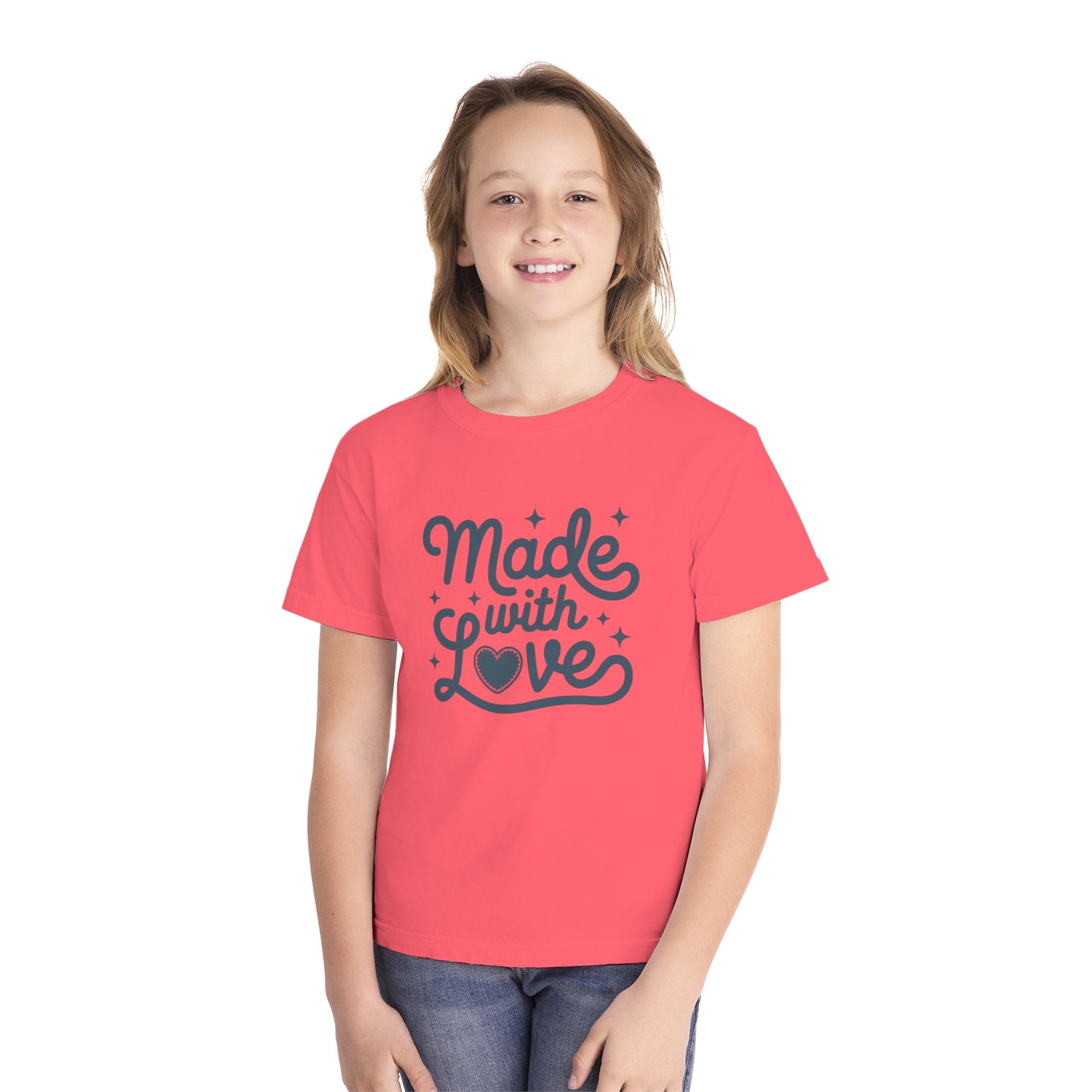Made With Love – Stitched Heart Youth T-Shirt