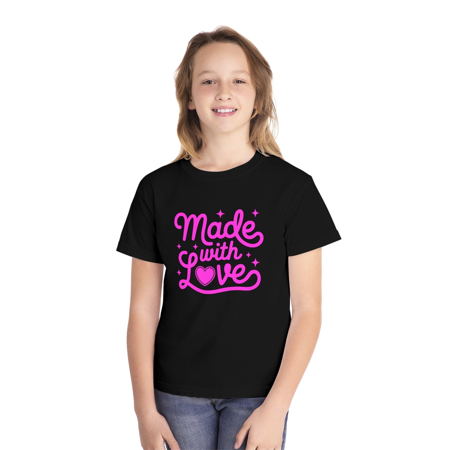 Made With Love – Stitched Heart Youth T-Shirt