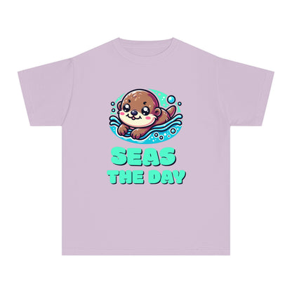 Seas the Day – Playful Sea Otter Youth T-Shirt