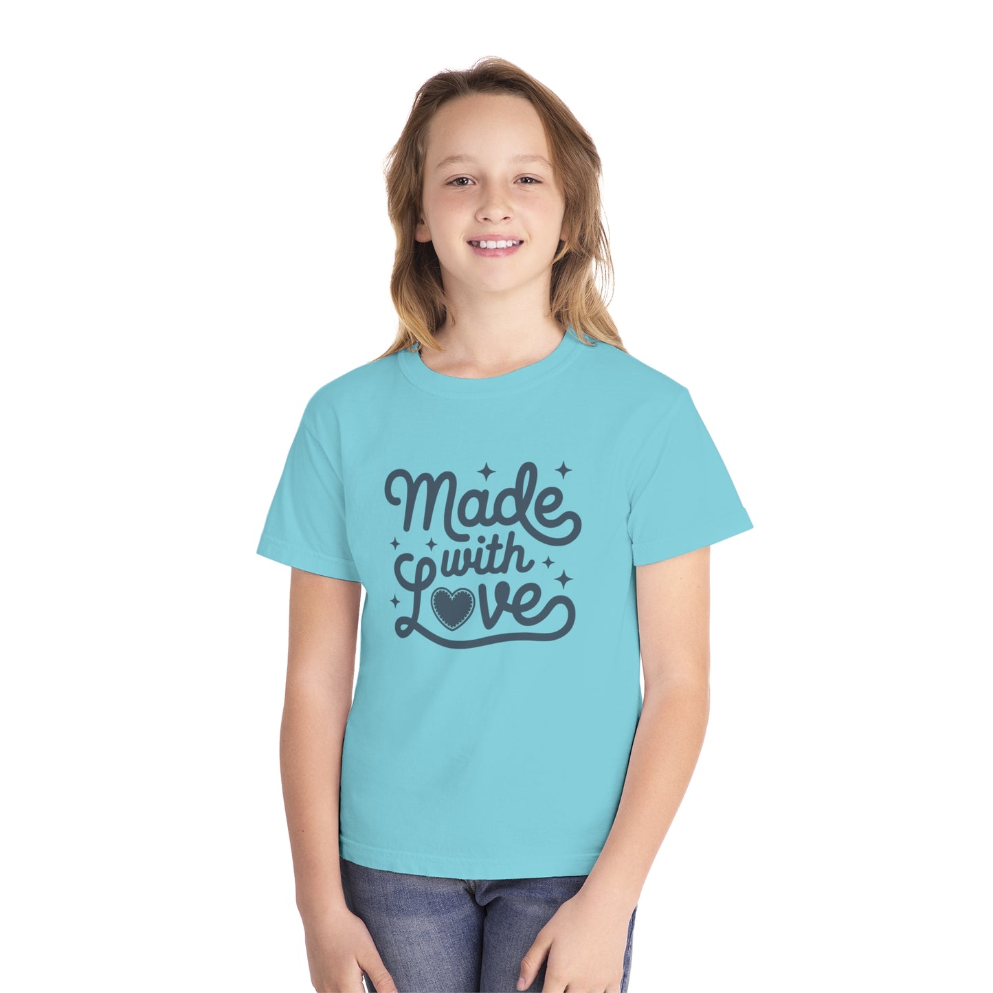 Made With Love – Stitched Heart Youth T-Shirt