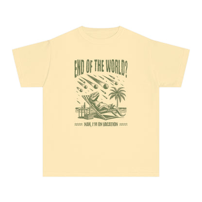 End of the World? Nah, I'm on Vacation - Chillin' Dinosaur Youth T-Shirt