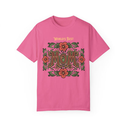 World’s Best Mom | Vintage Floral Comfort Colors® T-Shirt