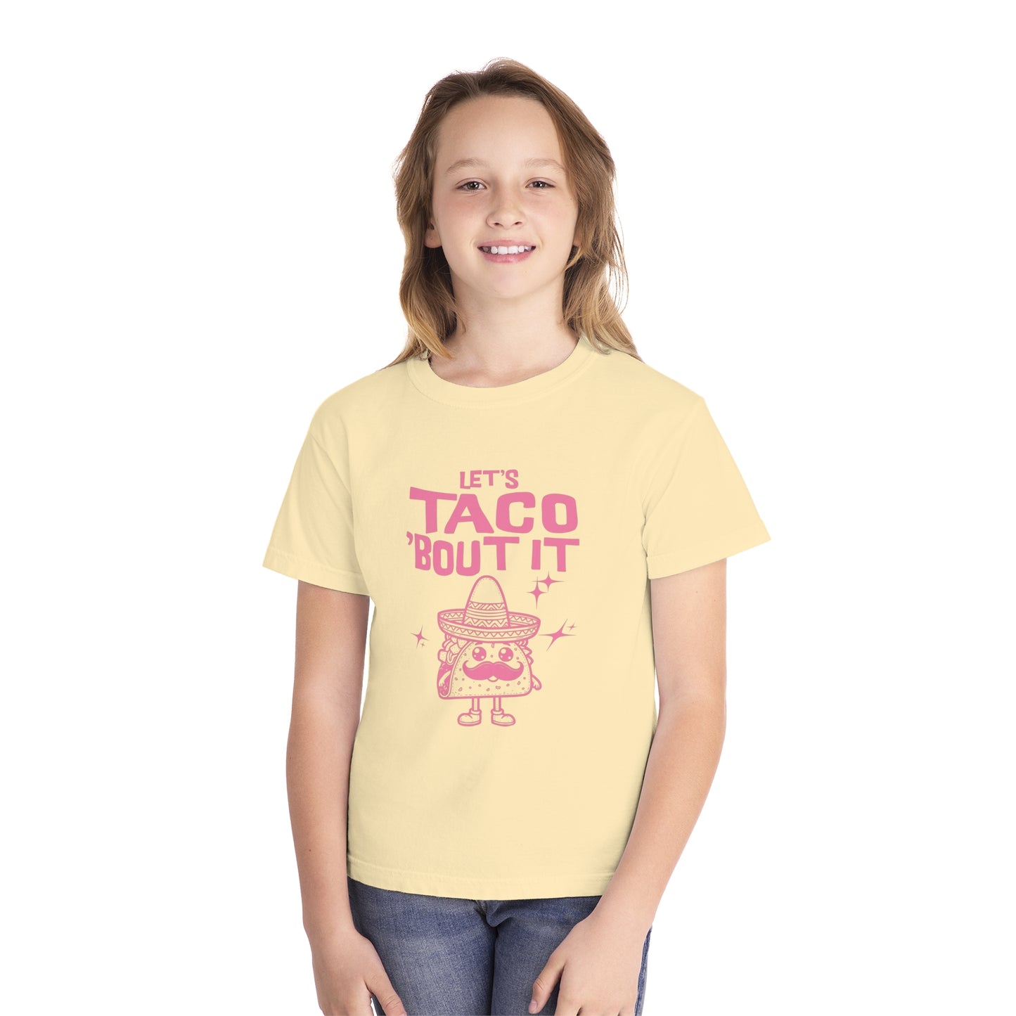 Let's Taco 'Bout It - Cute & Funny Comfort Colors® Youth T-Shirt (XS–XL)