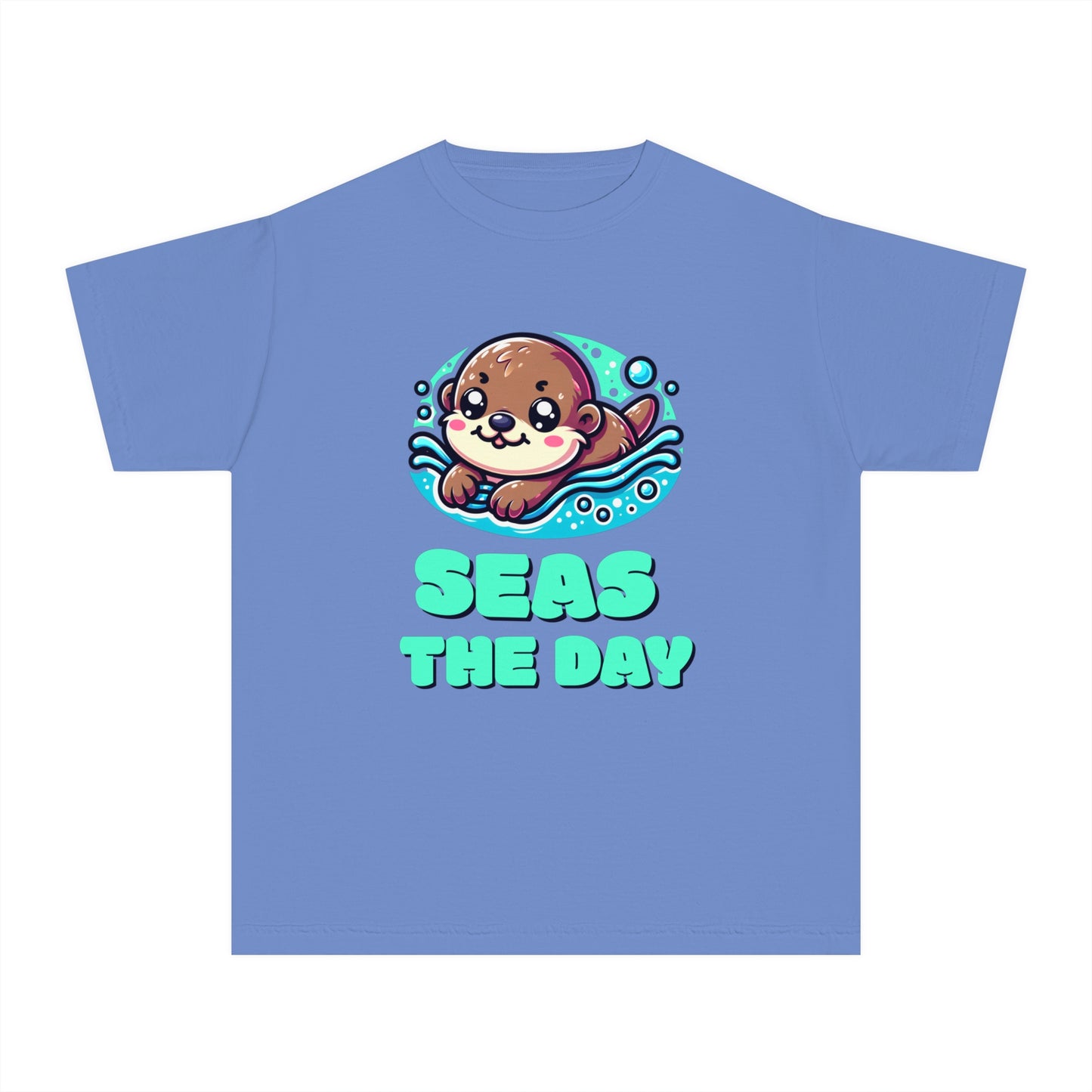 Seas the Day – Playful Sea Otter Youth T-Shirt