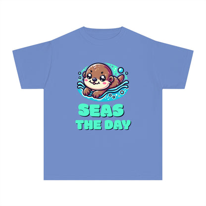 Seas the Day – Playful Sea Otter Youth T-Shirt