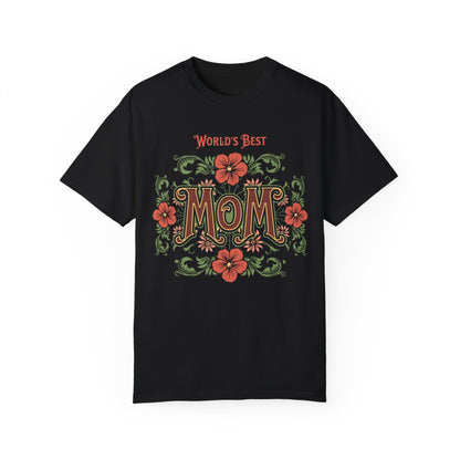 World’s Best Mom | Vintage Floral Comfort Colors® T-Shirt