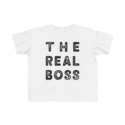The Real Boss Toddler T-Shirt – Funny Family Matching Tee, Picnics, Birthday Photos, or Vacations