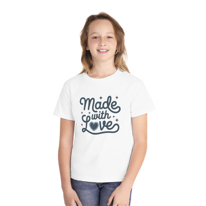 Made With Love – Stitched Heart Youth T-Shirt