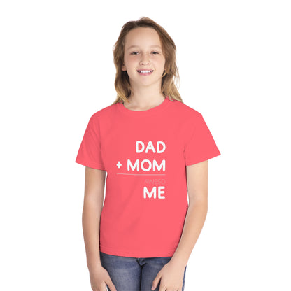 Dad + Mom = awesoME – Cute & Fun Math Youth T-Shirt