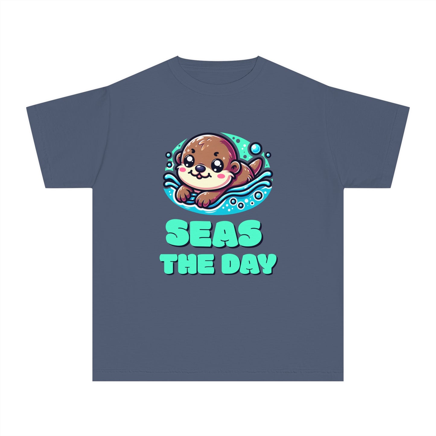 Seas the Day – Playful Sea Otter Youth T-Shirt