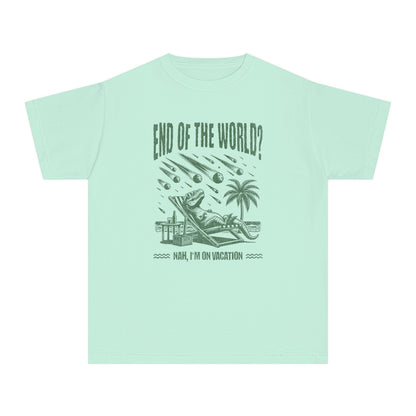 End of the World? Nah, I'm on Vacation - Chillin' Dinosaur Youth T-Shirt
