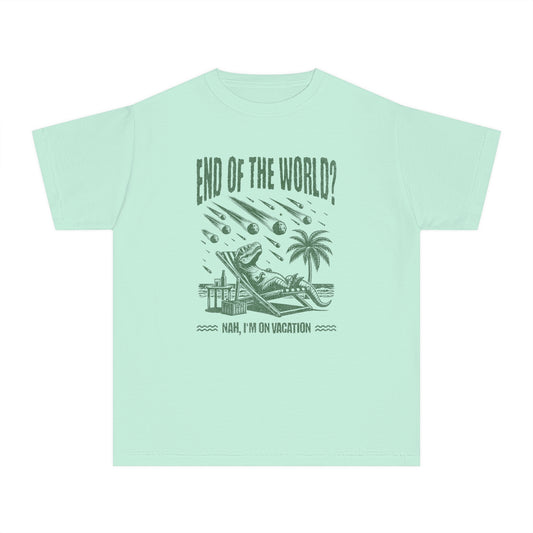 End of the World? Nah, I'm on Vacation - Chillin' Dinosaur Youth T-Shirt