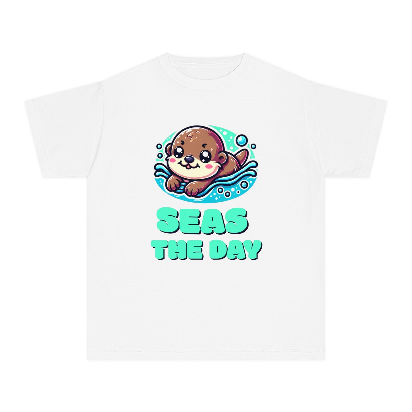 Seas the Day – Playful Sea Otter Youth T-Shirt