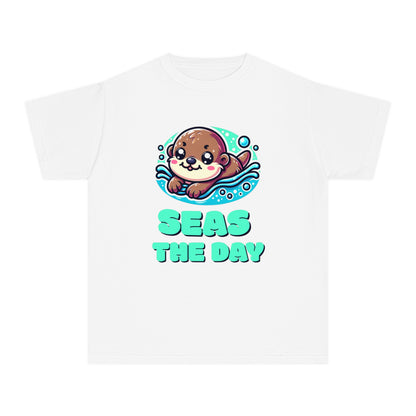 Seas the Day – Playful Sea Otter Youth T-Shirt