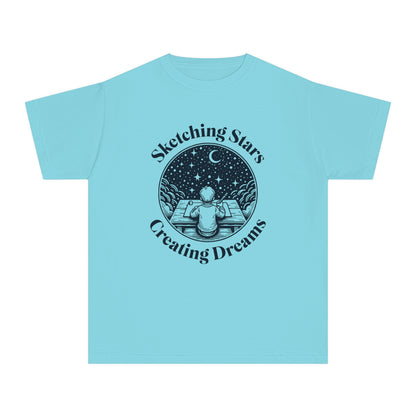 Sketching Stars, Creating Dreams – Imaginative Night Sky Youth T-Shirt