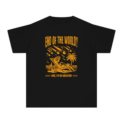 End of the World? Nah, I'm on Vacation - Chillin' Dinosaur Youth T-Shirt