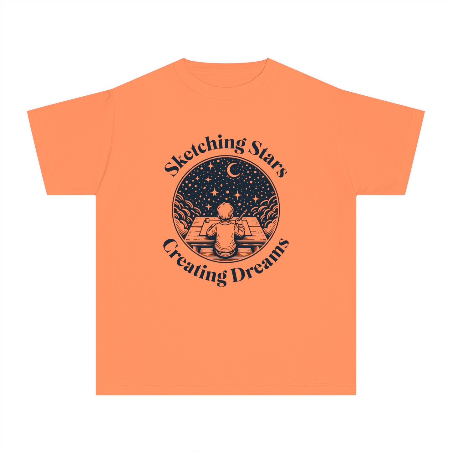Sketching Stars, Creating Dreams – Imaginative Night Sky Youth T-Shirt