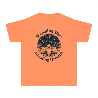 Sketching Stars, Creating Dreams – Imaginative Night Sky Youth T-Shirt