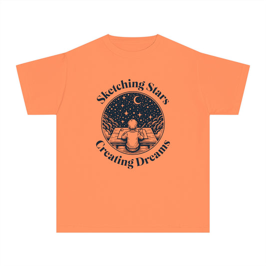 Sketching Stars, Creating Dreams – Imaginative Night Sky Youth T-Shirt