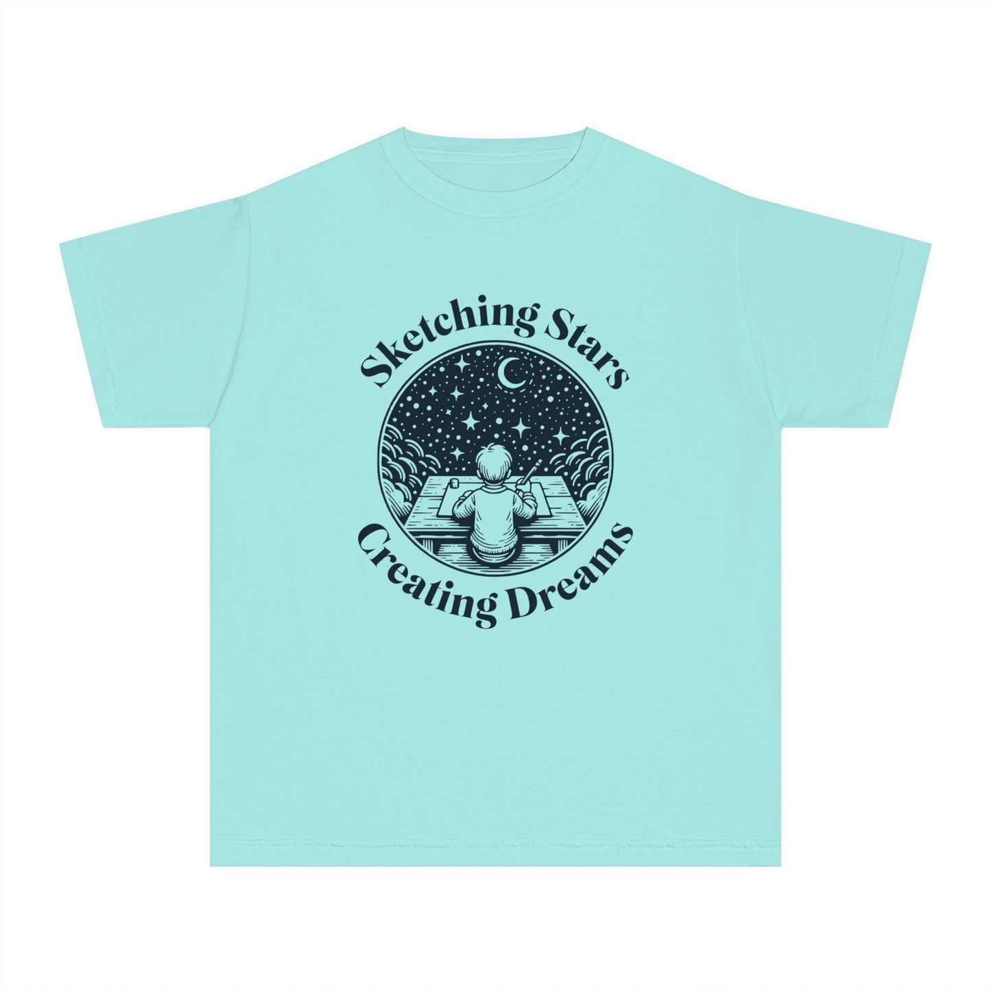 Sketching Stars, Creating Dreams – Imaginative Night Sky Youth T-Shirt