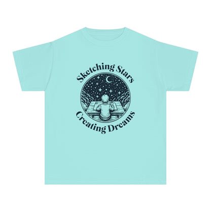 Sketching Stars, Creating Dreams – Imaginative Night Sky Youth T-Shirt