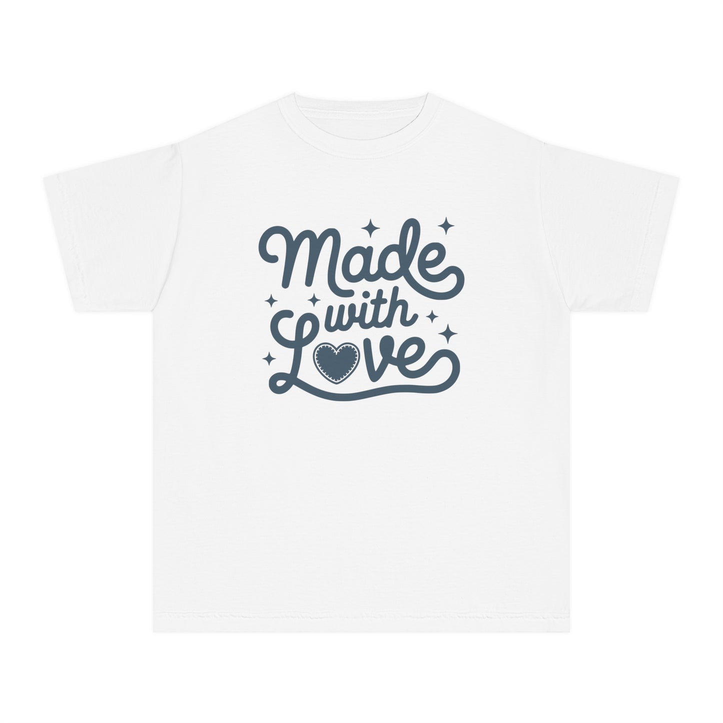 Made With Love – Stitched Heart Youth T-Shirt
