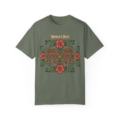 World’s Best Mom | Vintage Floral Comfort Colors® T-Shirt