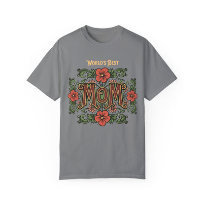 World’s Best Mom | Vintage Floral Comfort Colors® T-Shirt