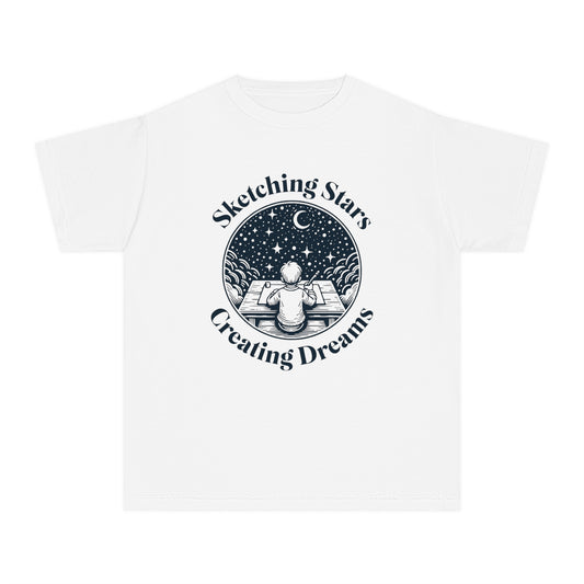 Sketching Stars, Creating Dreams – Imaginative Night Sky Youth T-Shirt