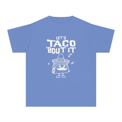Let's Taco 'Bout It - Cute & Funny Comfort Colors® Youth T-Shirt (XS–XL)